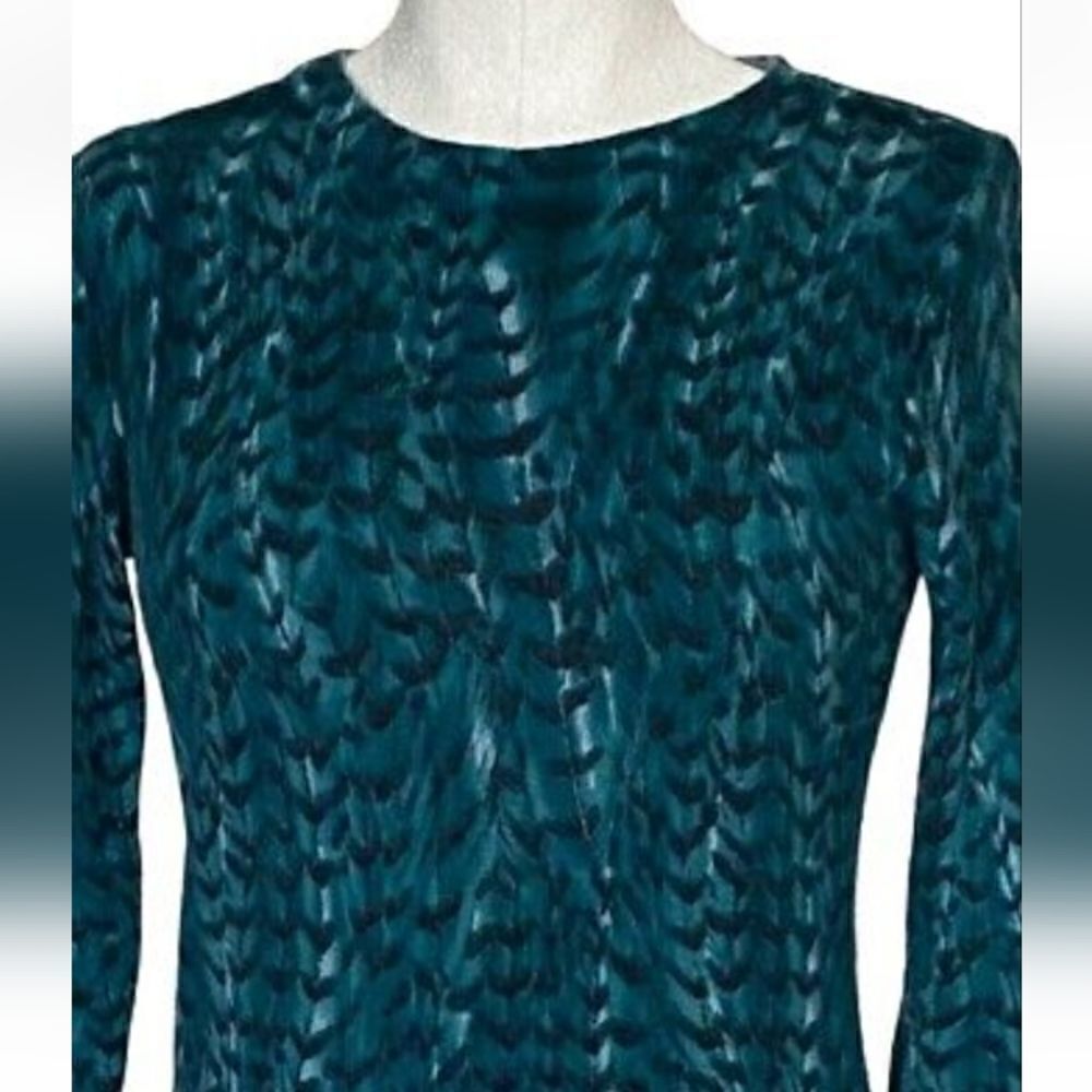 Talbots Pure Cashmere Teal Feather Sweater - Picture 8 of 16